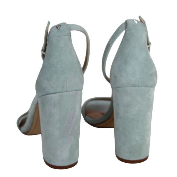 Sam Edelman Yaro BLUE GRAY SUEDE LEATHER HIGH HEEL OPEN TOE SLINGBACK SHOES 7M - Picture 4 of 9